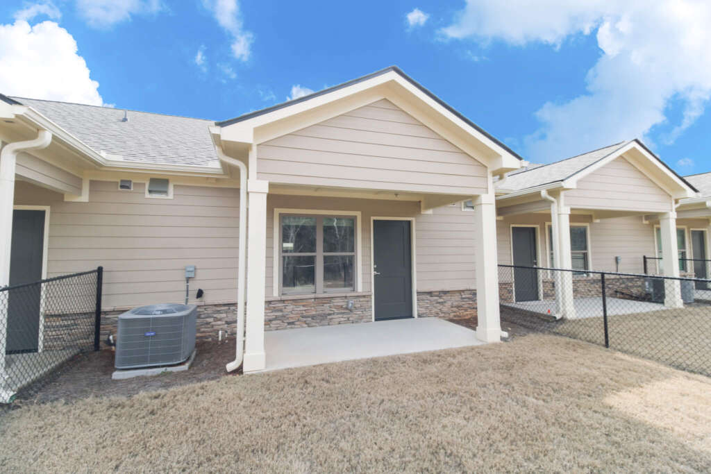Senior living apartment with fenced yard at The Landing of Winder